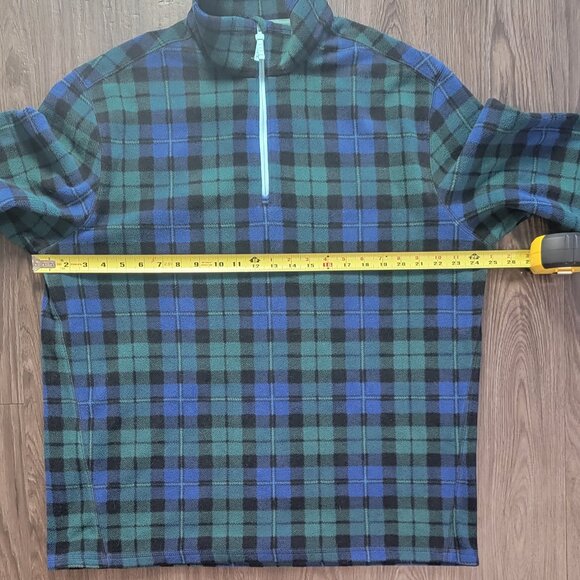 Chubbies Sweater Mens XL Blue Green Plaid Quarter Zip Fleece Pullover - Picture 6 of 8